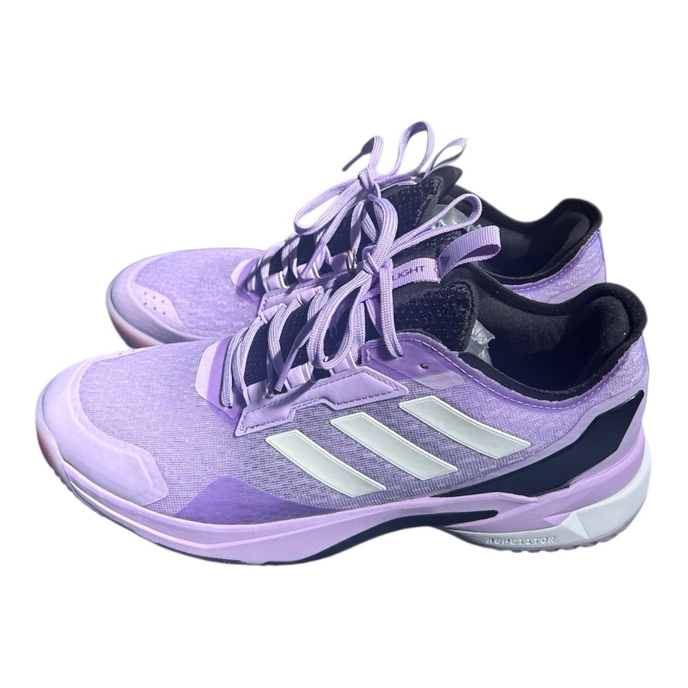 adidas Women's Lavender Athletic Running Shoes with White Stripes